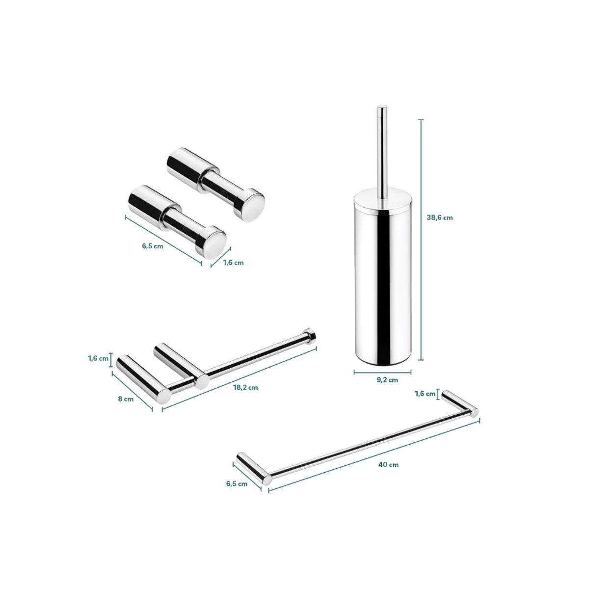 Set Accessoires Salle De Bain  LOGIC brilliance acier inoxydable, COSMIC