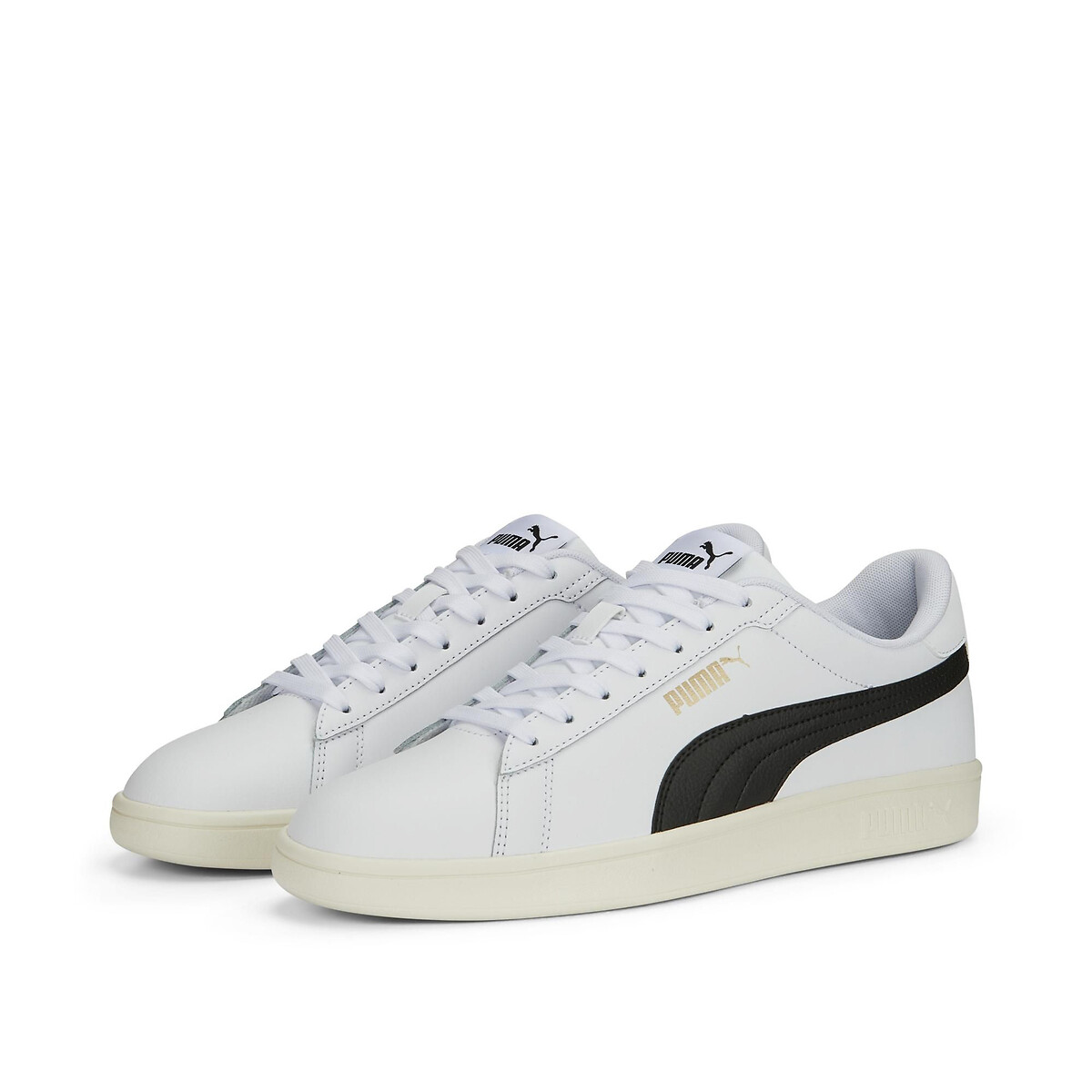 Baskets cuir Smash 3.0 L blanc/noir, PUMA