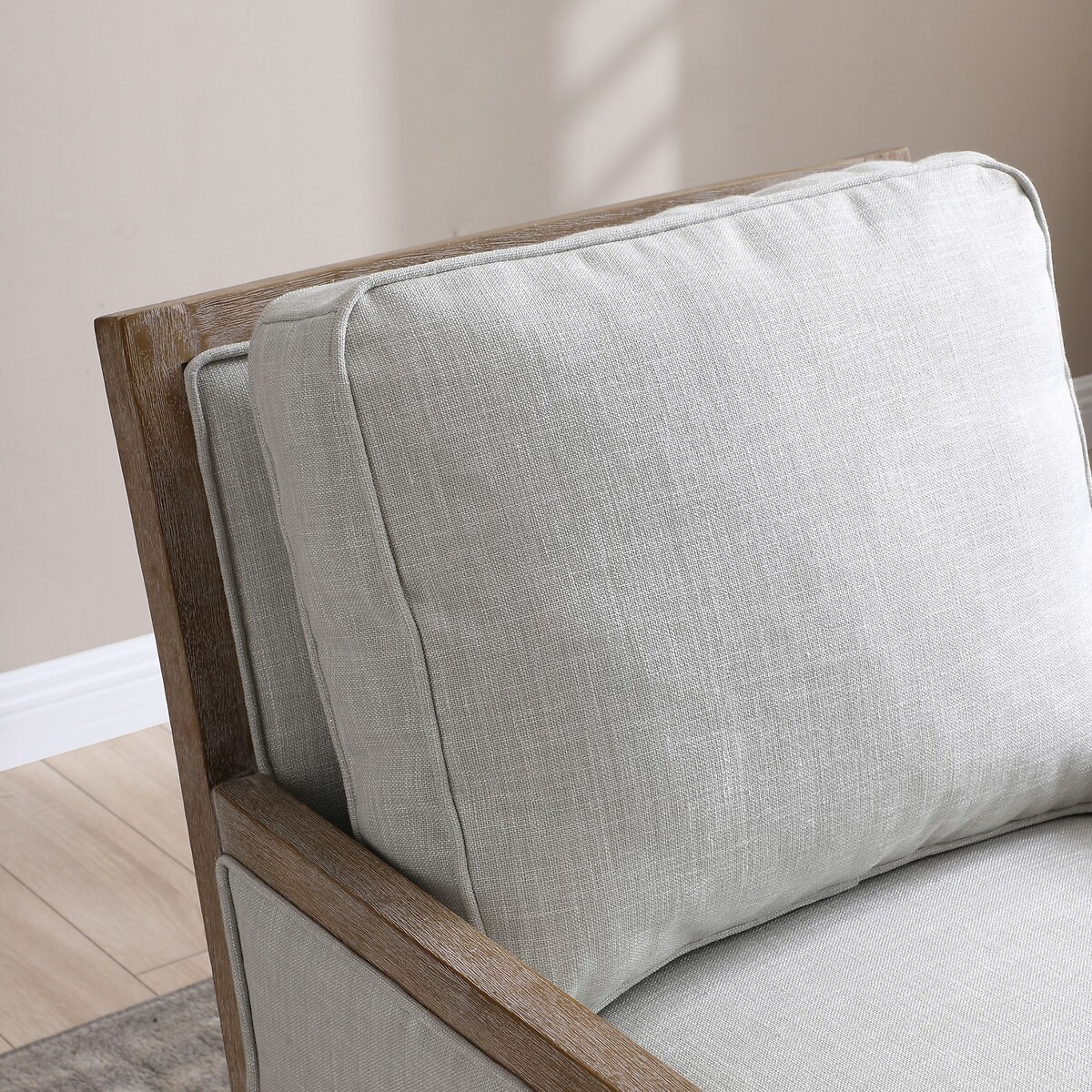 Evelina Antique Linen and Wood Chair cream, SO'HOME