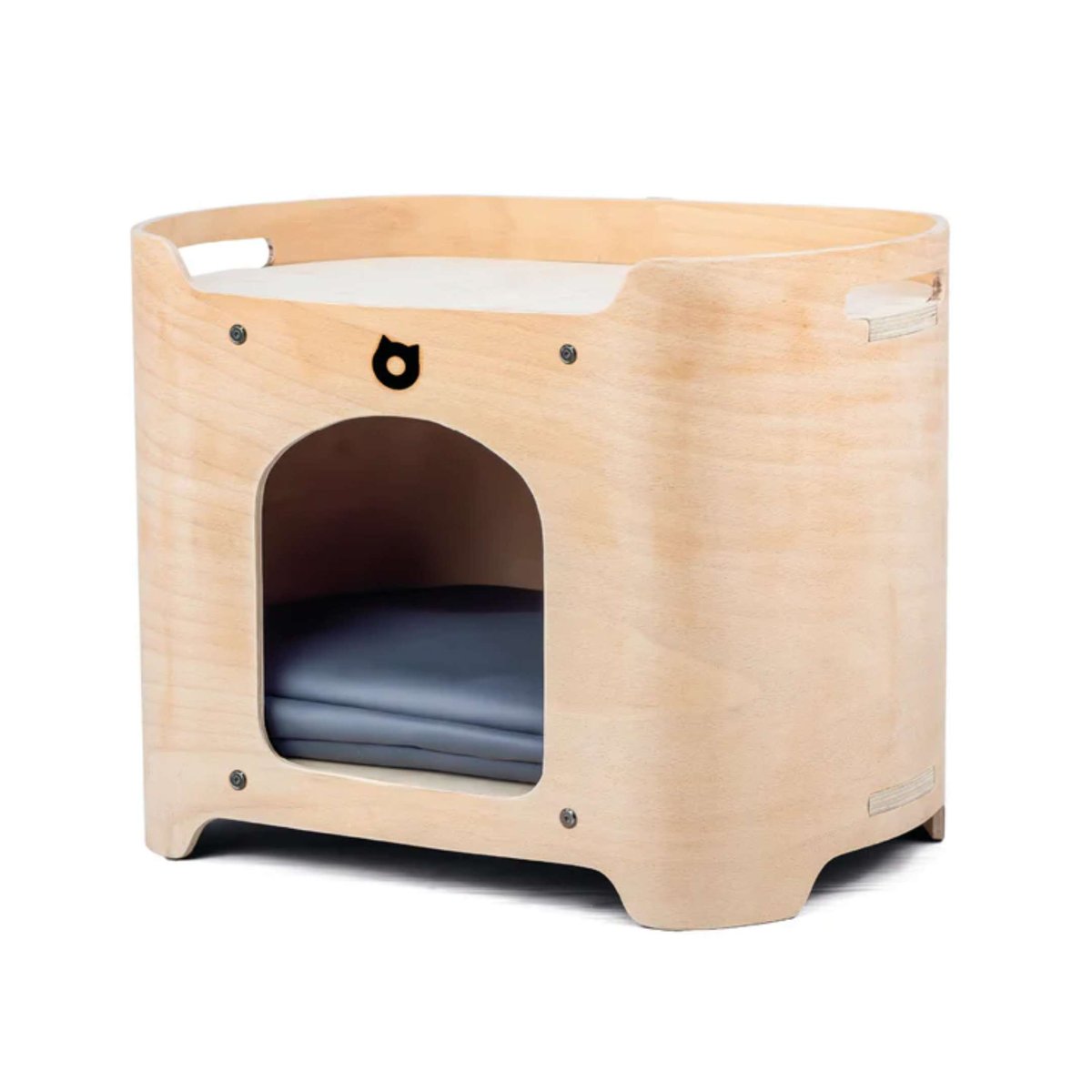 Maison en bois avec coussins pour chat et chien Luta Large beige, MAMAPETZ
