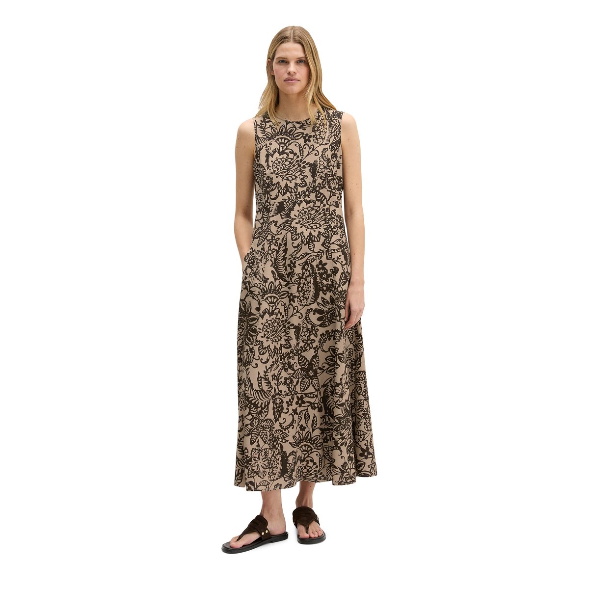 Robe sans manches ajustée en LENZING™ ECOVERO™ marron, MARC O'POLO