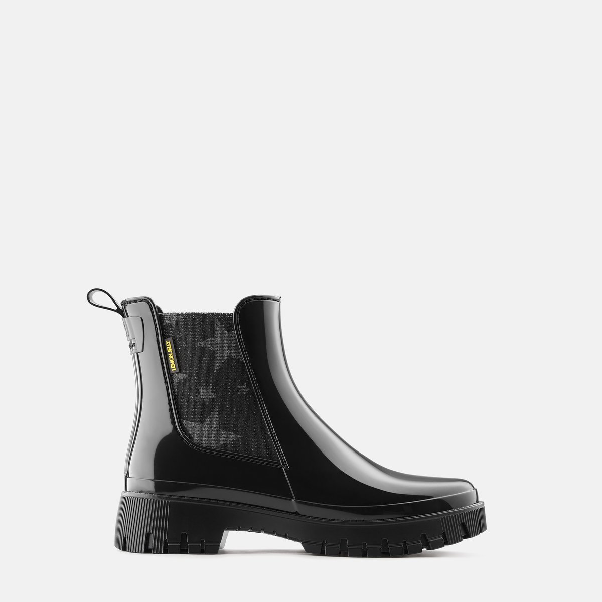 Boots en caoutchouc fourrées vegan STARLET noire, LEMON JELLY