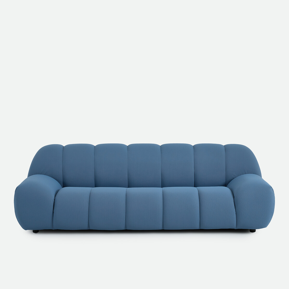 Canapé droit, 4 places, en tissu matelassé, NURIA bleu, LA REDOUTE INTERIEURS