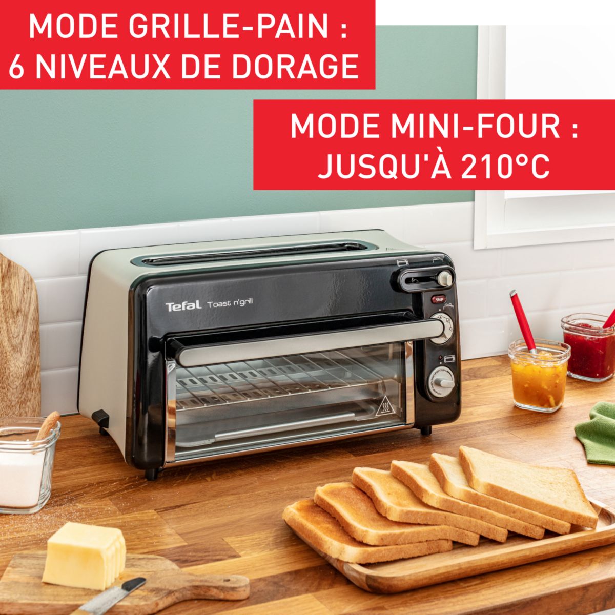 Grille pain Toast n’Grill TL600830 noir/inox, TEFAL