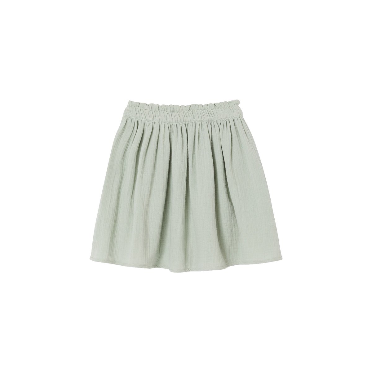 Jupe en gaze de coton vert sauge, VERTBAUDET