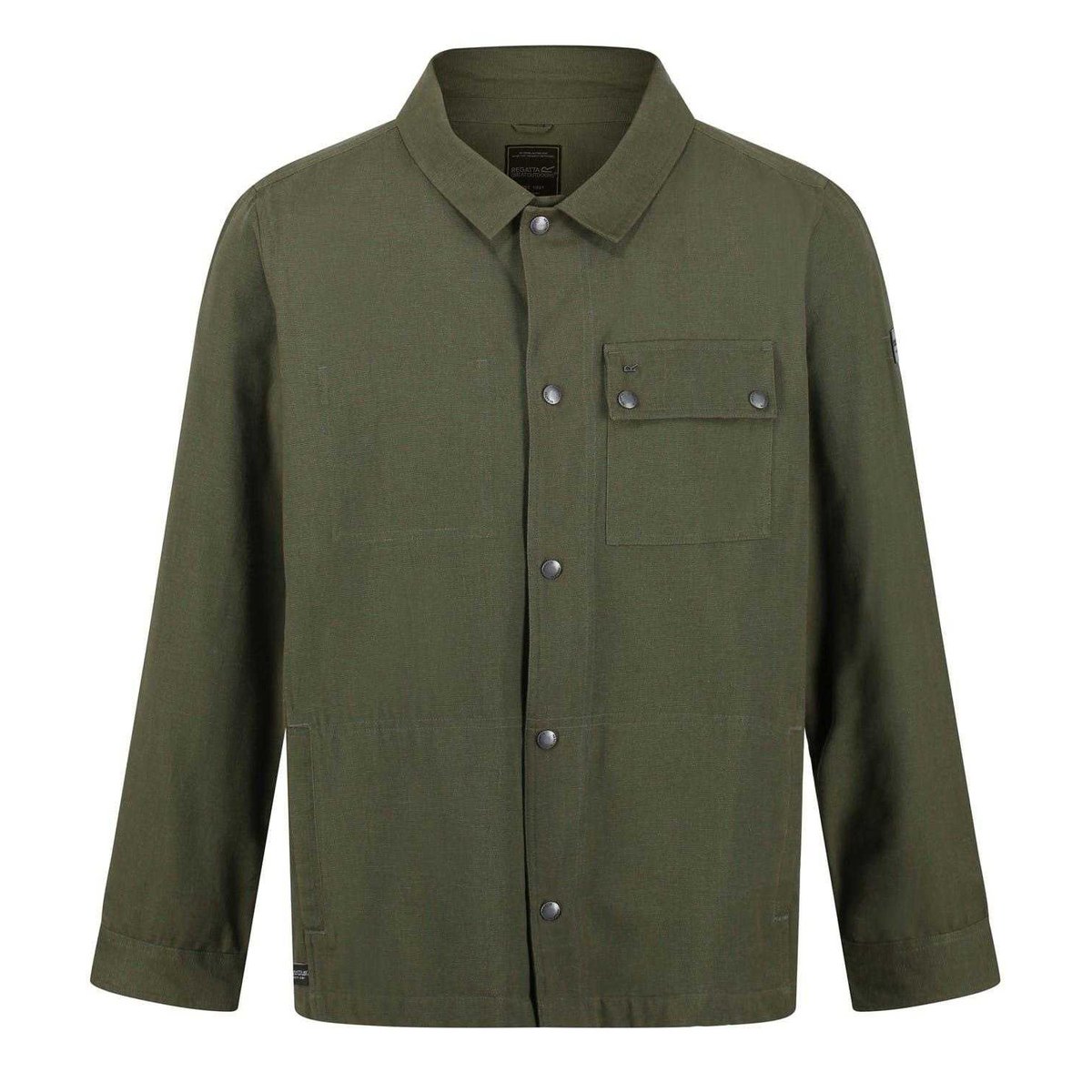Chemise manches longues motif/style uni JAYDEN vert kaki, REGATTA