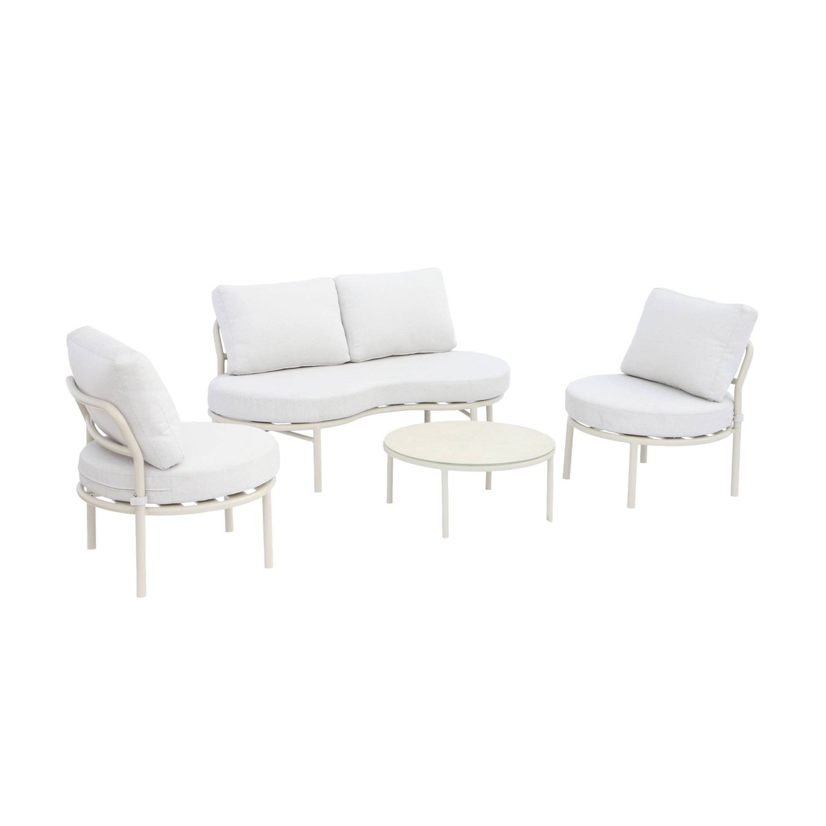 Salon de jardin aluminium 4 places SOLENA beige, SWEEEK