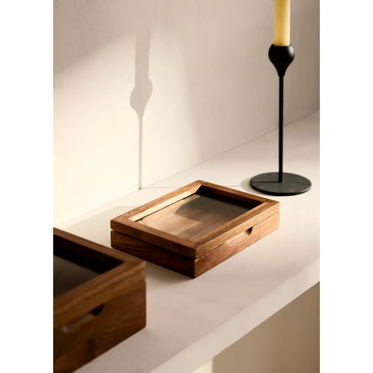 Petite boîte à bijoux en bois marron, MANGO HOME