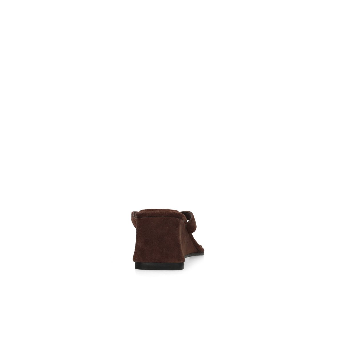 Mules à talon compensé en daim marron, SACHA