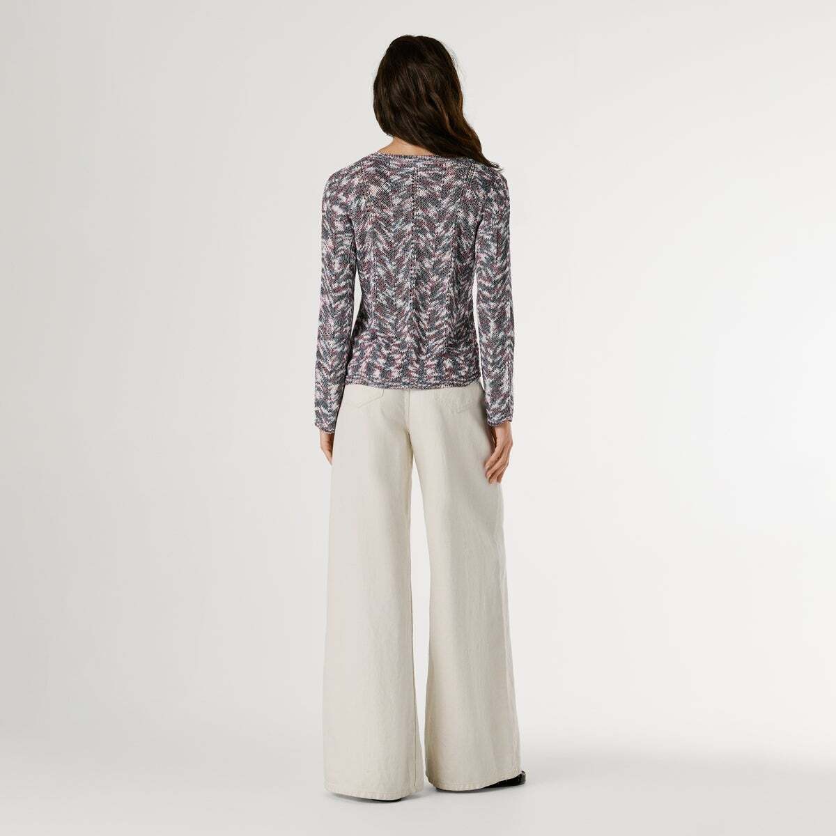 Pull Col V En Maille rose canneberge, PEPE JEANS
