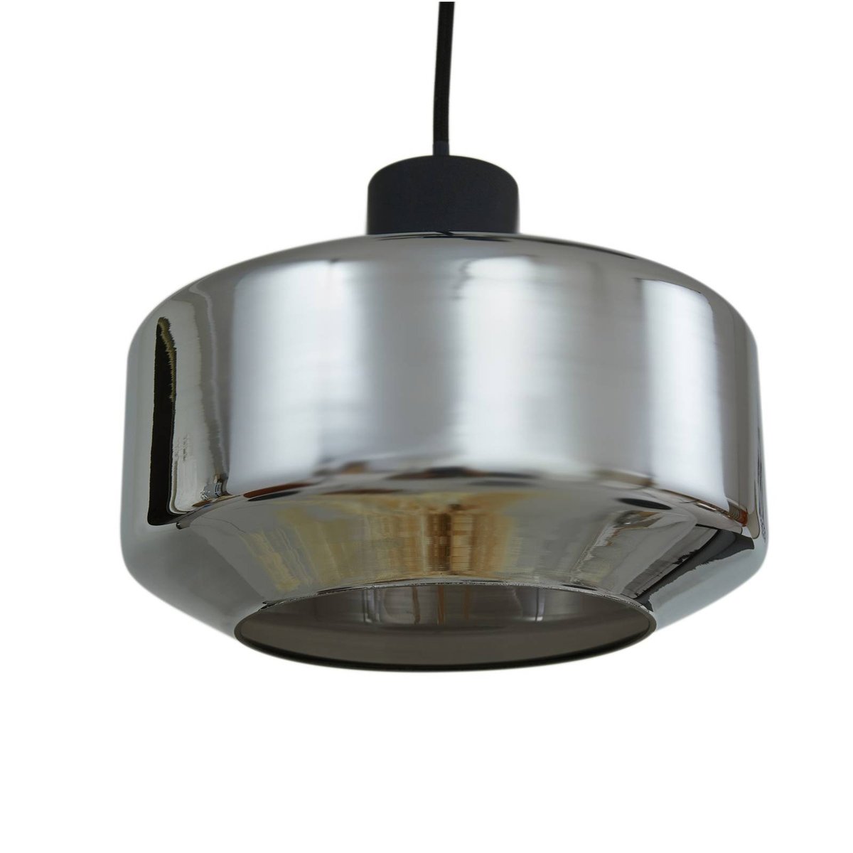 Suspension en verre, Hildur gris fumé, noir sable, LINDBY