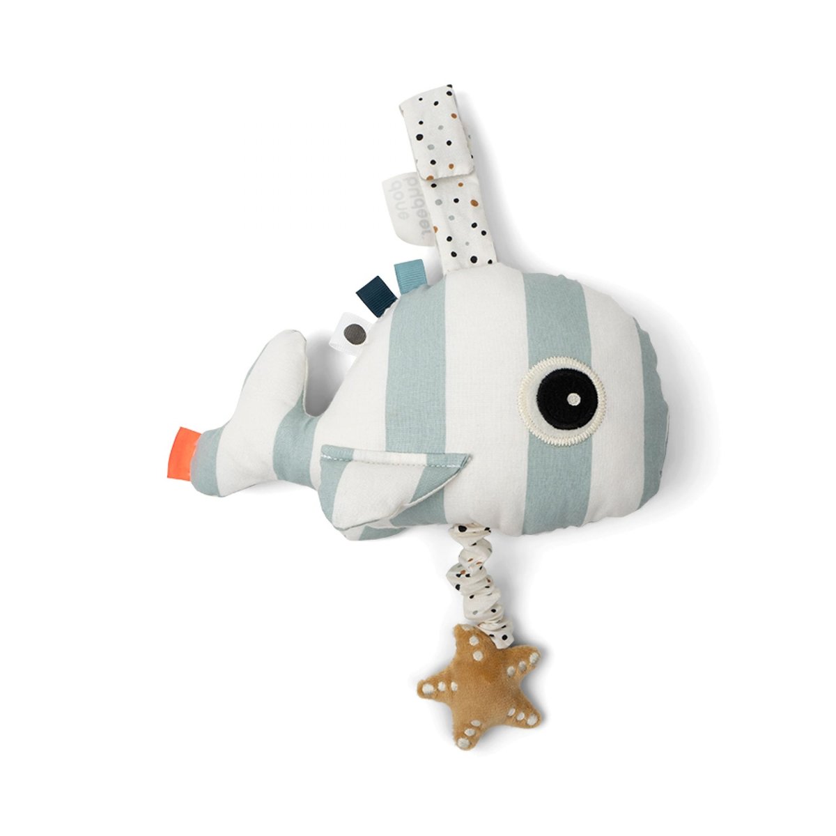 Peluche musicale bleu, blanc, jaune, DONE BY DEER