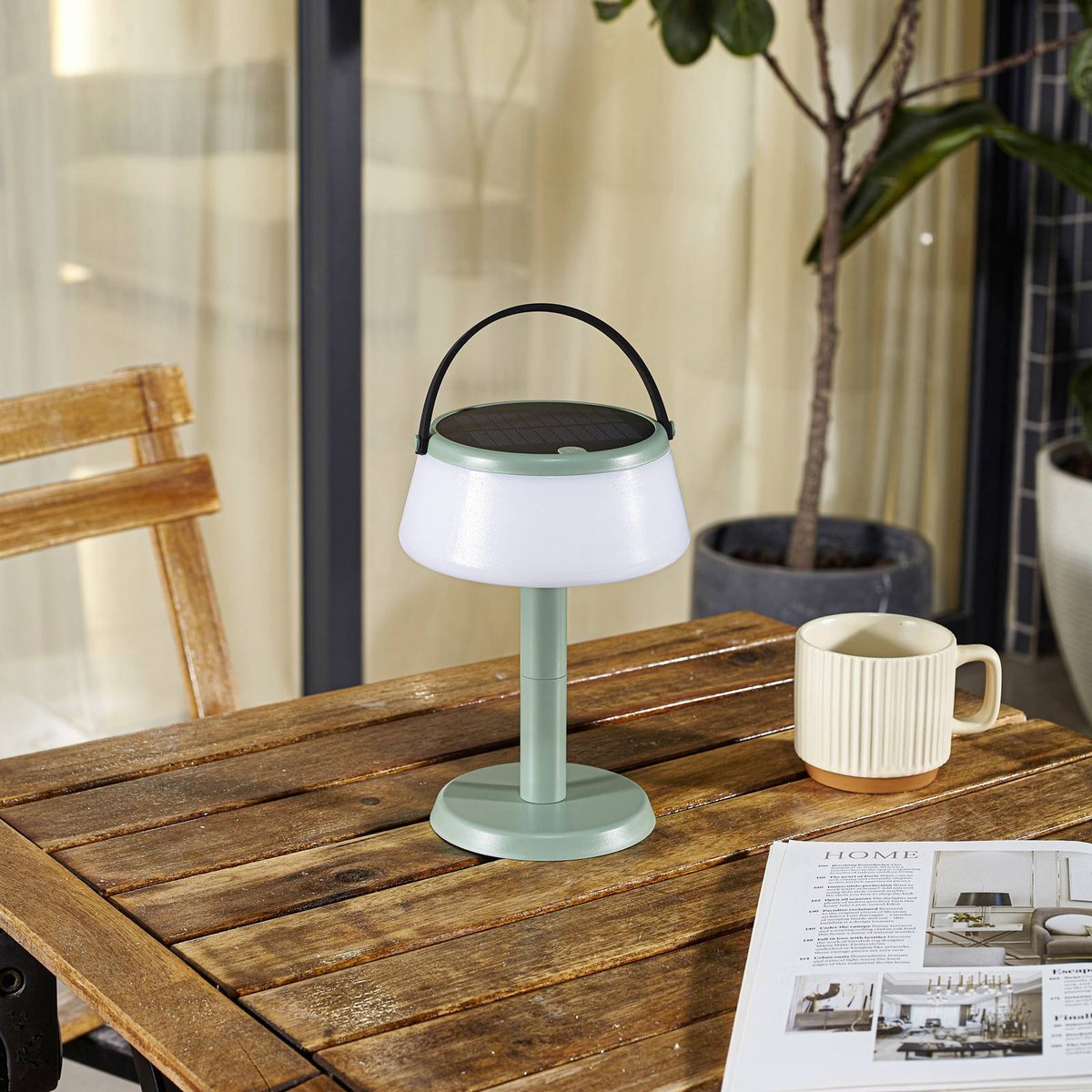 Luminaire de terrasse  moderneLED, Mikkel vert, blanc, LINDBY