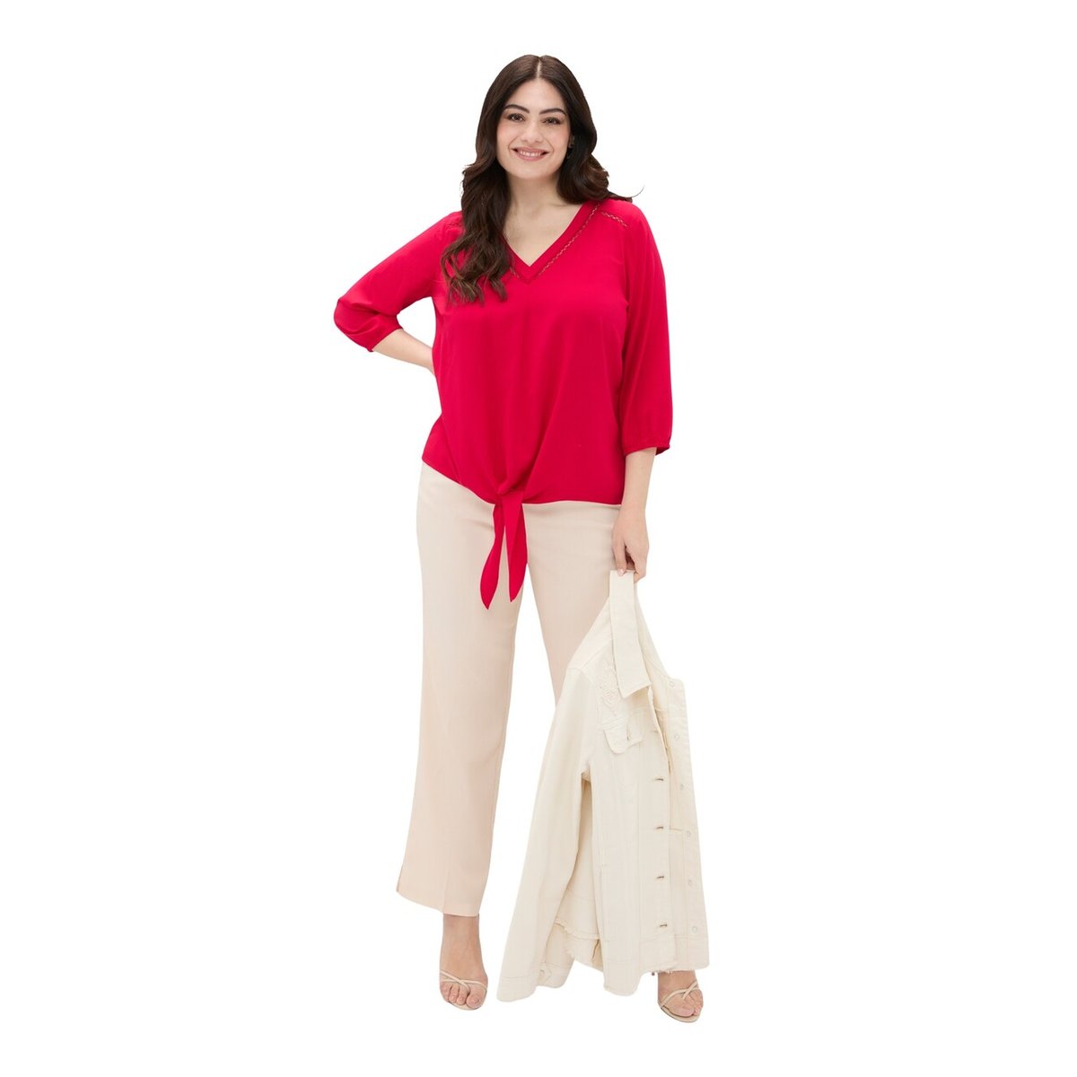 Blouse avec nœud au bas fuchsia, FIORELLA RUBINO
