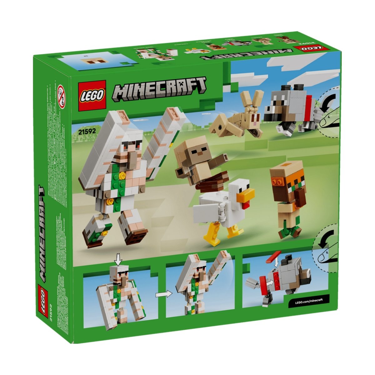 Minecraft L'attaque du désert du Poulet chevauché multicolore, LEGO