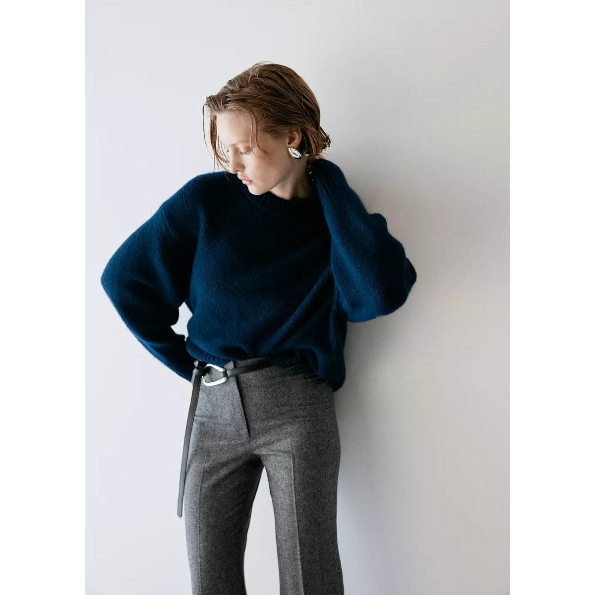 Pantalon de costume laine jaspée gris chiné moyen, MANGO