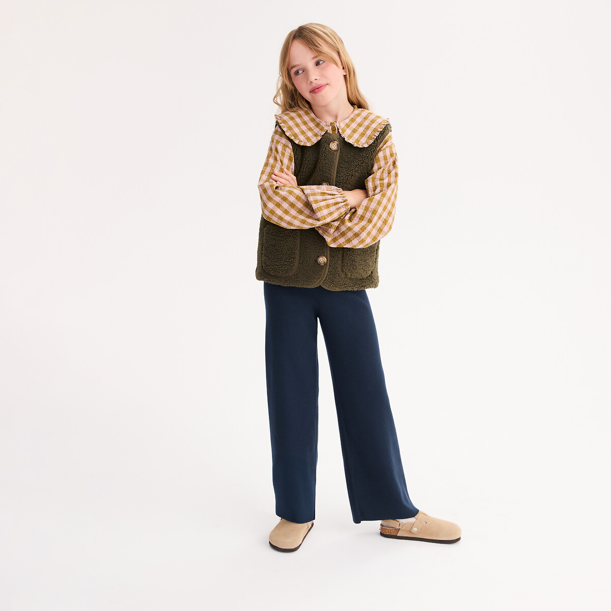 Mules en cuir à scratch beige, LA REDOUTE COLLECTIONS