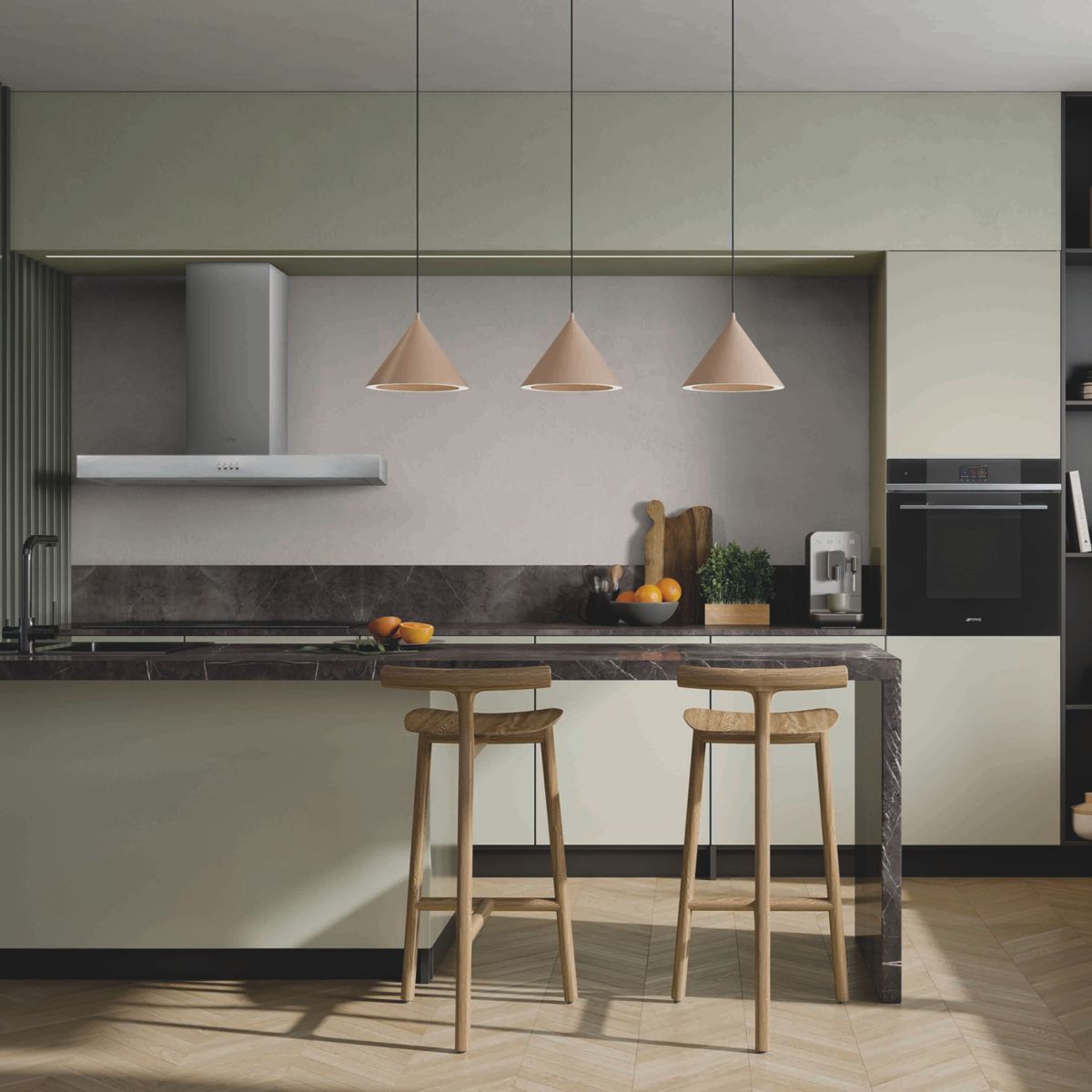 Hotte décorative murale KATE900CEX couleur unique, SMEG