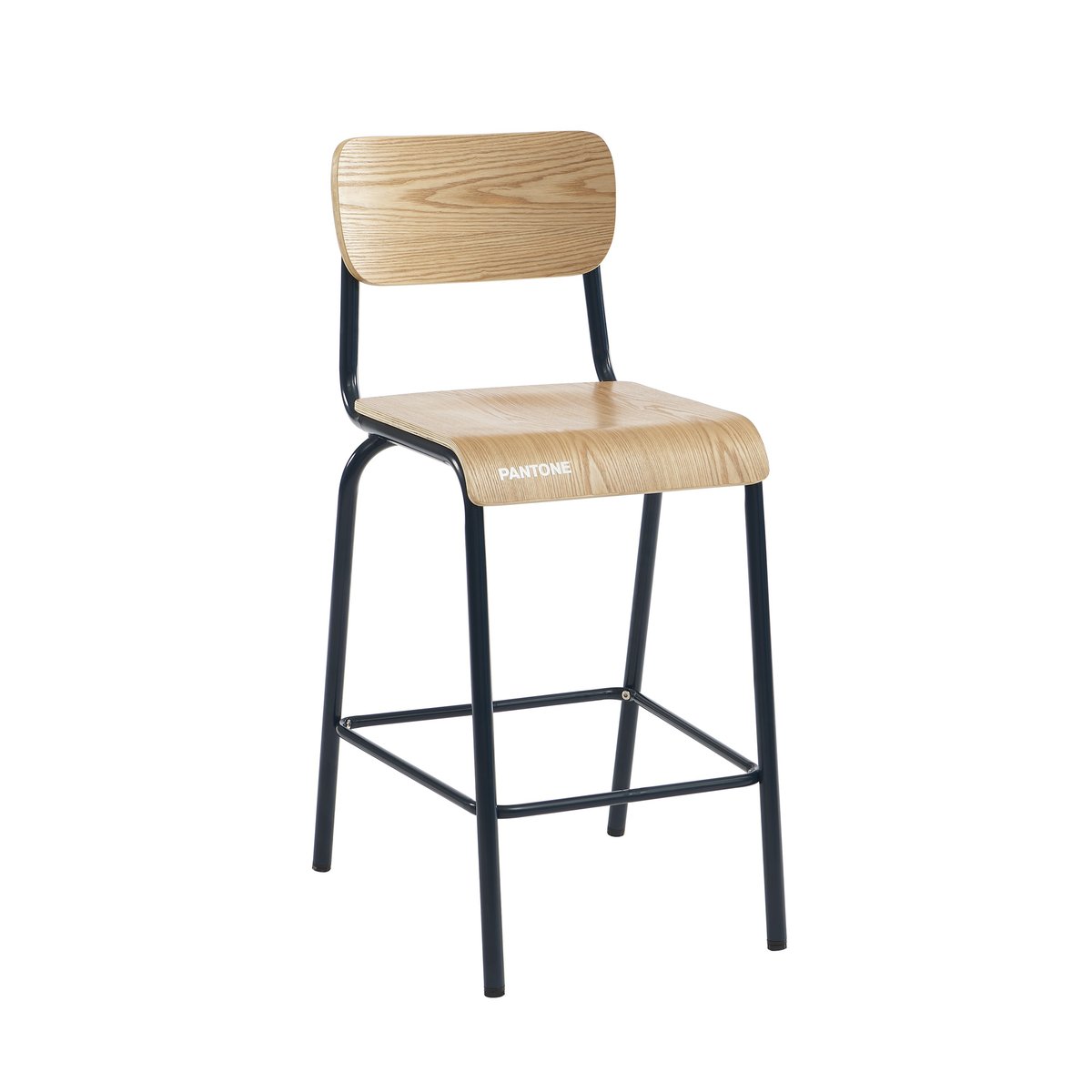 Lot de 2 chaises de bar en acier bleu nuit / tcx 19-4012, PANTONE