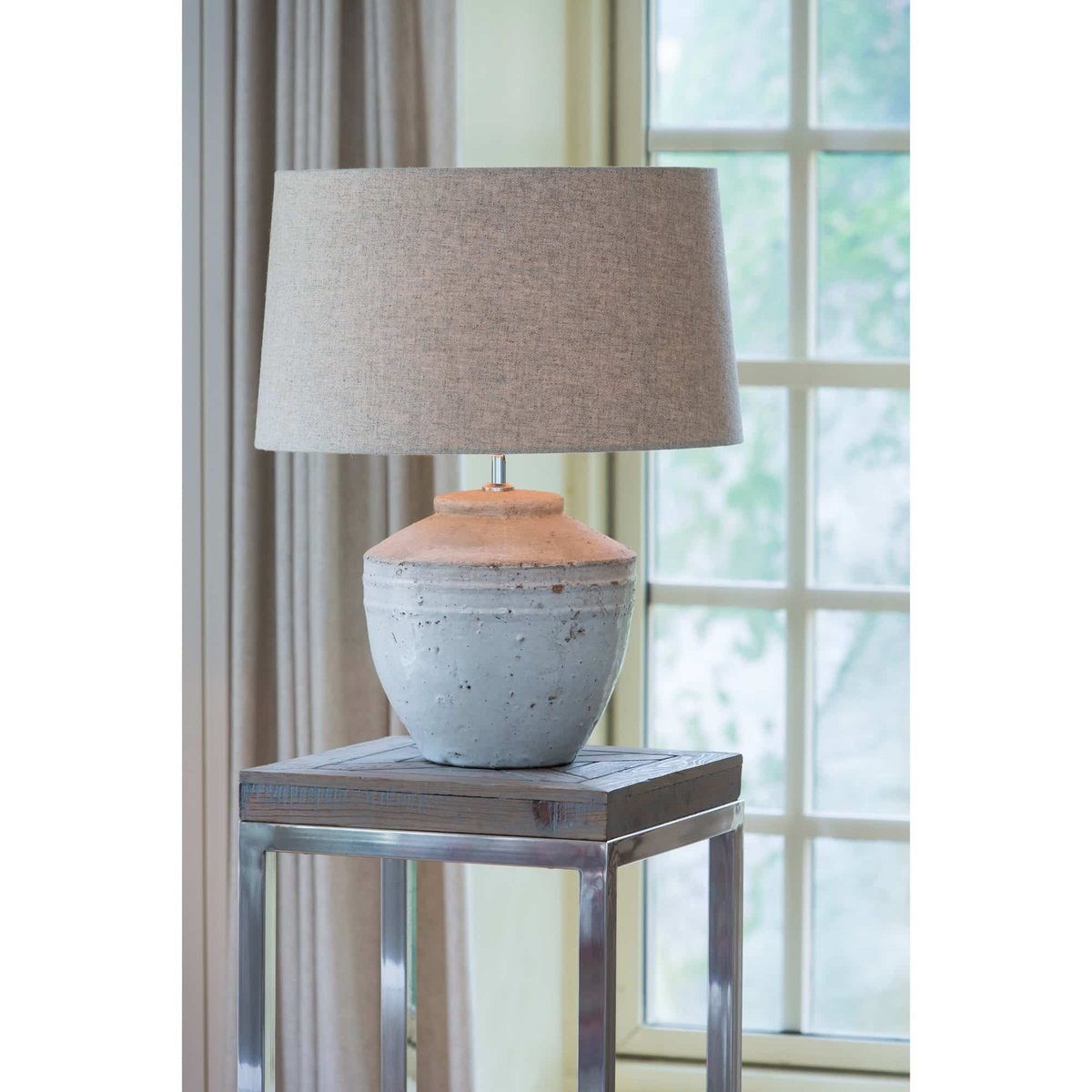 Base De La Lampe Céramique TOBA blanc, LIGHT & LIVING 