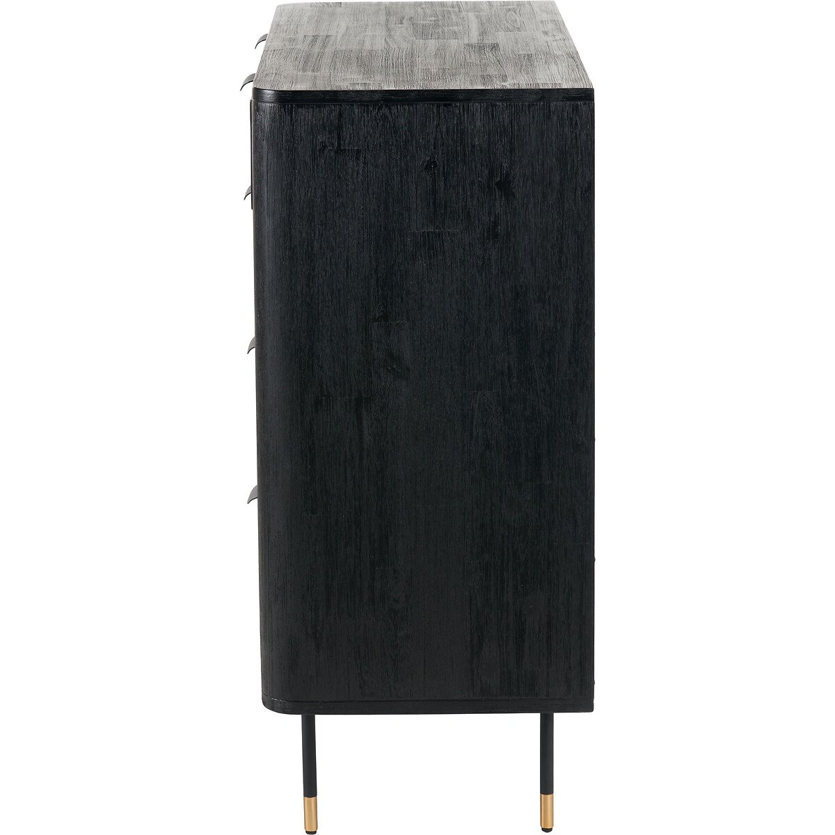 Fenix Acacia Rattan 4 Drawer Chest black/natural, ÉDITÉ