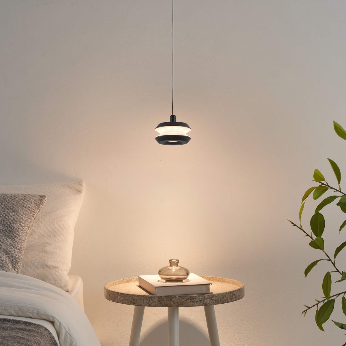 Suspension LED avec câble ajustable - RIVE noir, KOSILUM
