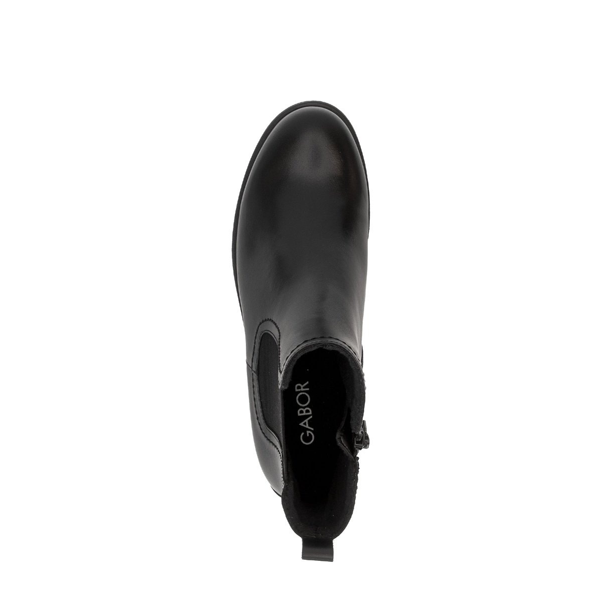 Bottines en cuir à talon décroché noir lisse, GABOR