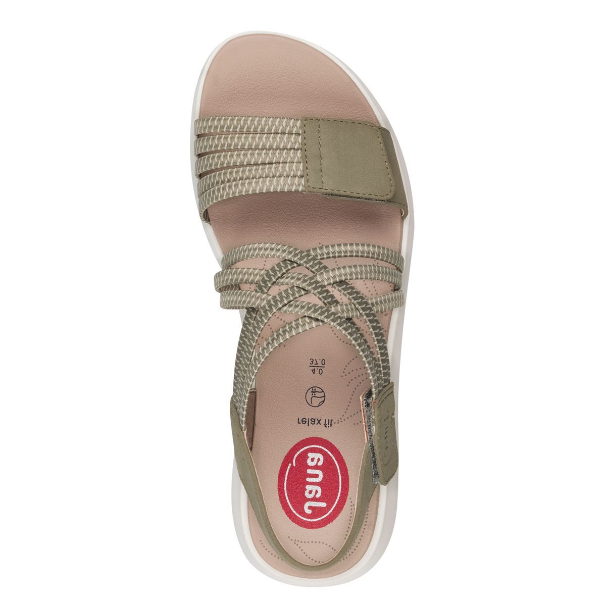 Coshy Sorgenfrei – Die Hallux-freundliche Sandale plate vert kaki, JANA