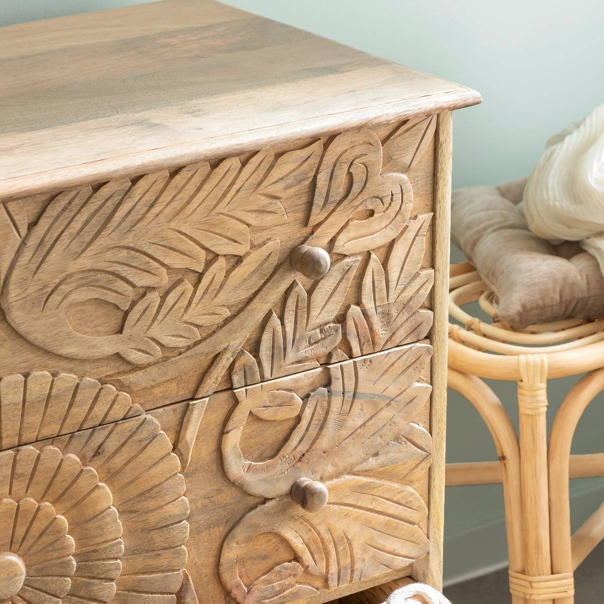 Commode en bois de manguier ADONIE bois clair, MADE IN MEUBLES