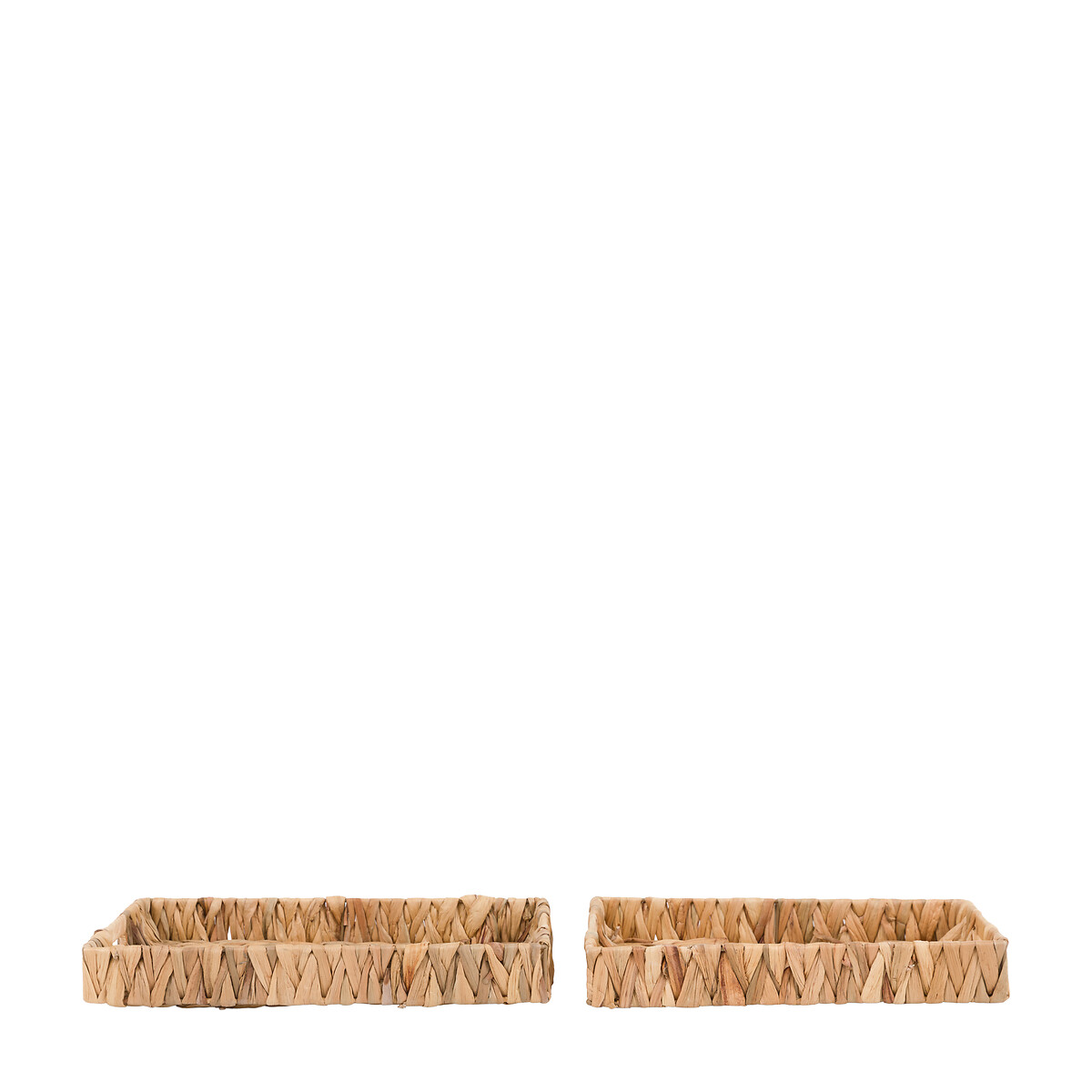 Set of 2 Alma Woven Rectangular Trays in Natural brown , ÉDITÉ
