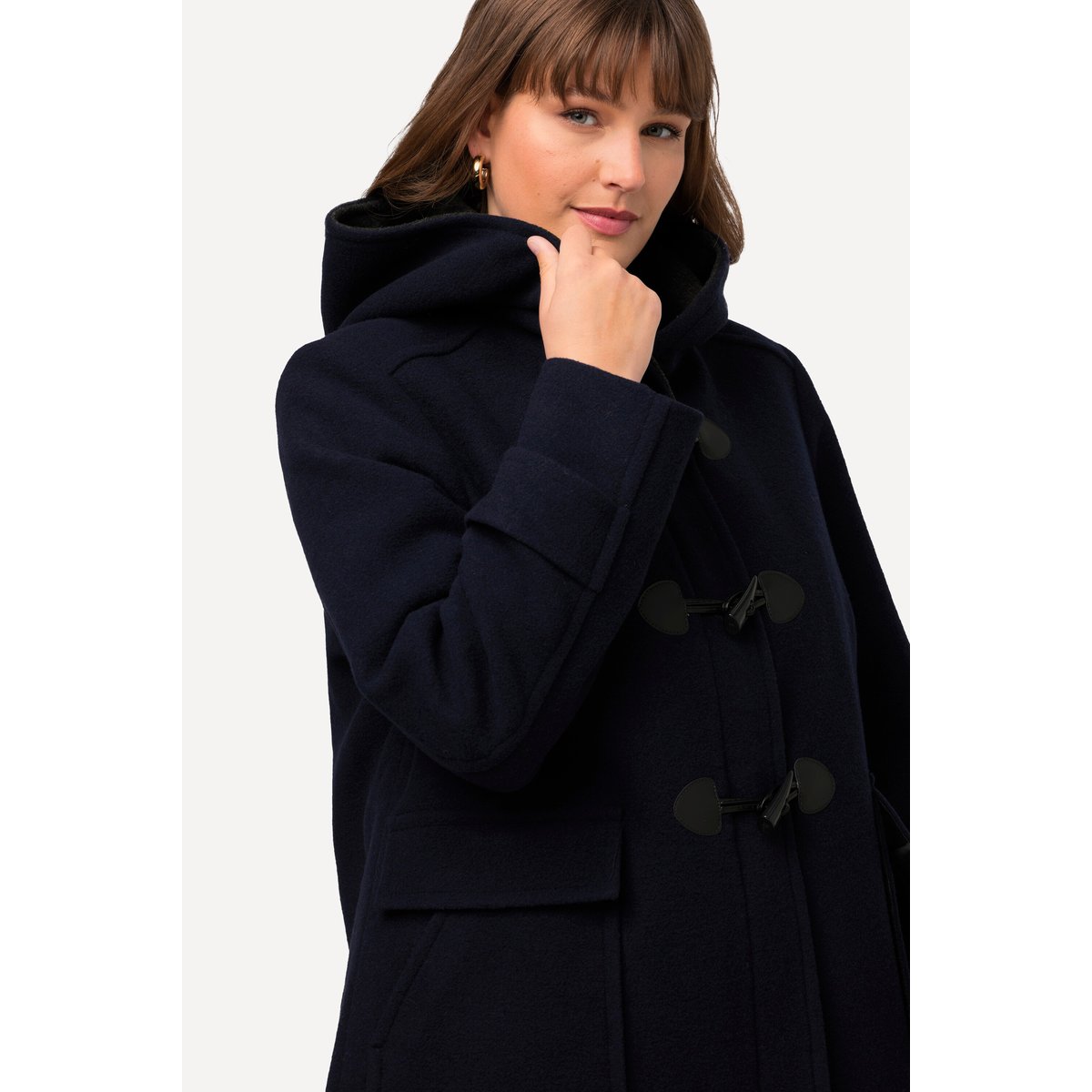 Duffle-coat en laine mélangée marine, ULLA POPKEN