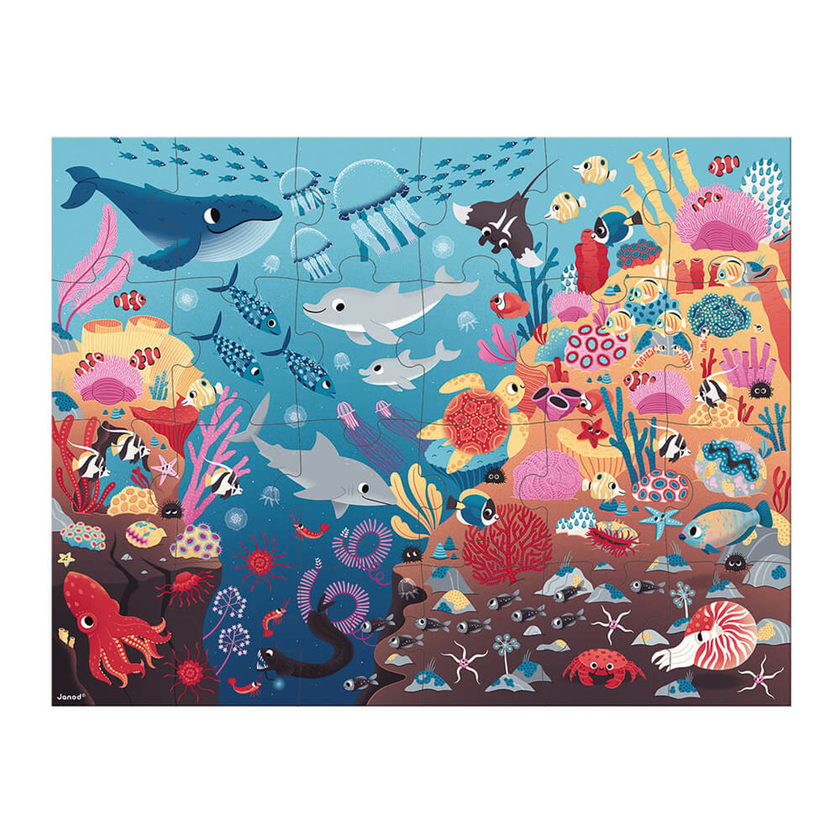 Puzzle Magique L'océan 24 Pièces couleur unique, JANOD
