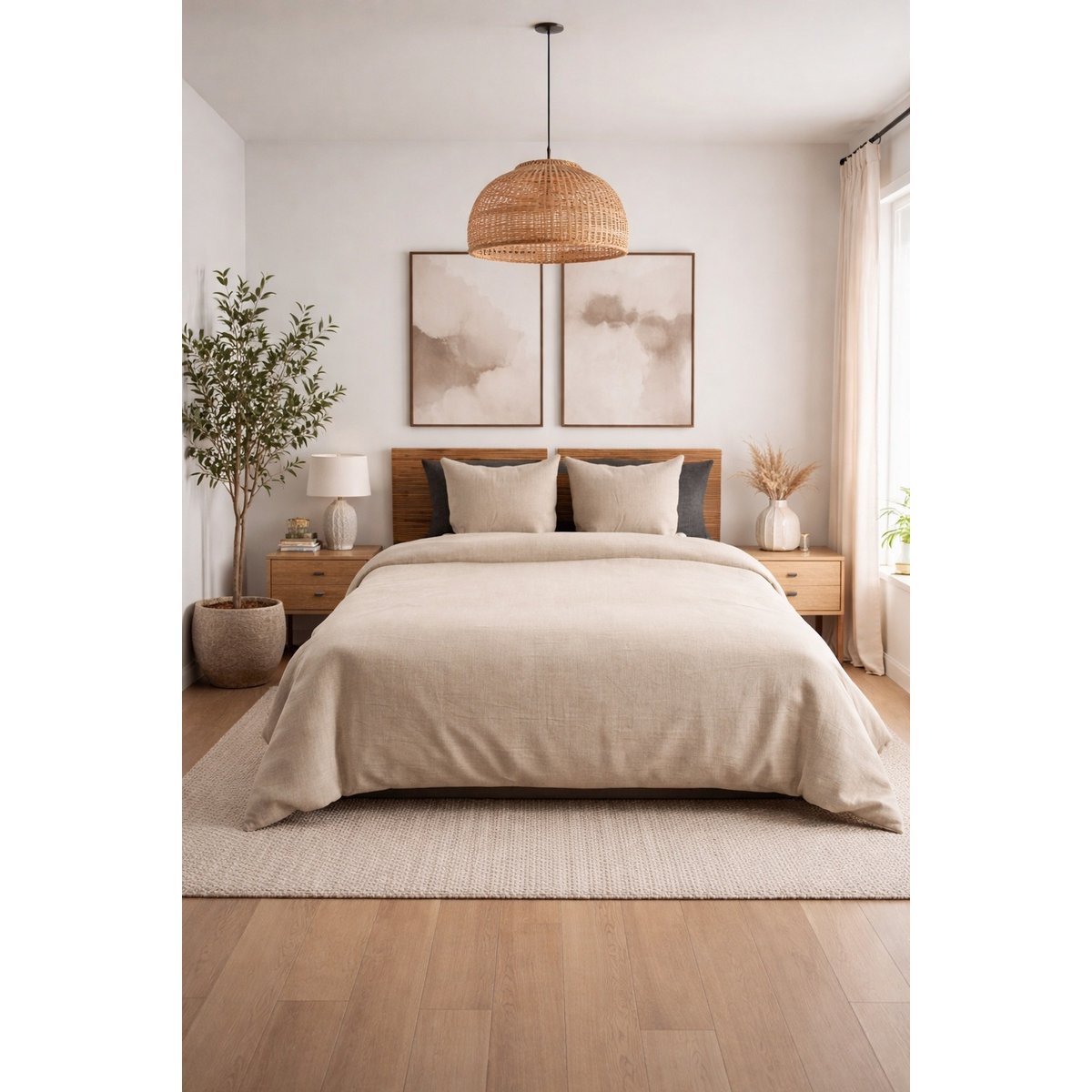 Parure de lit microfibre lin, EDEN