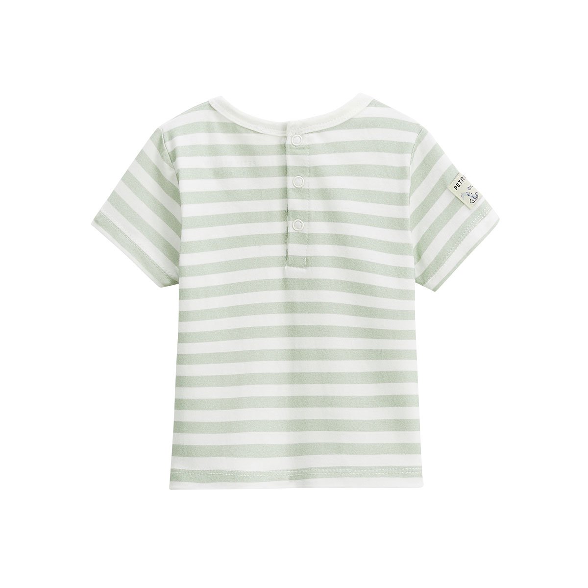 Ensemble salopette bébé en éponge et t-shirt Crocro rigolo kaki, PETIT BEGUIN