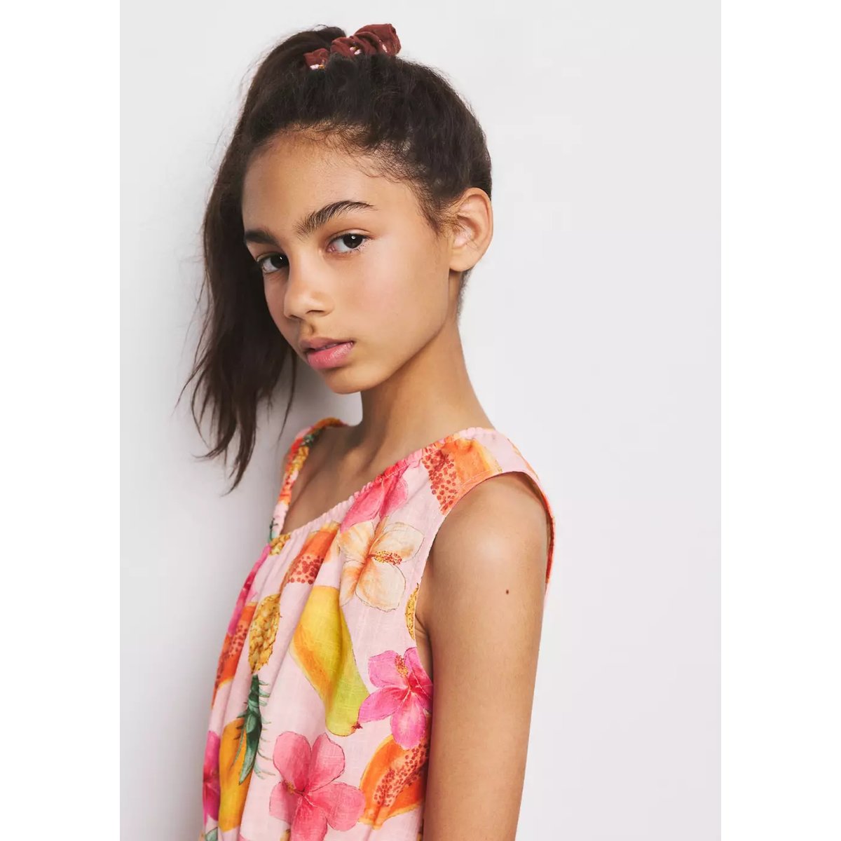 Combinaison asymétrique imprimé tropical rose, MANGO KIDS