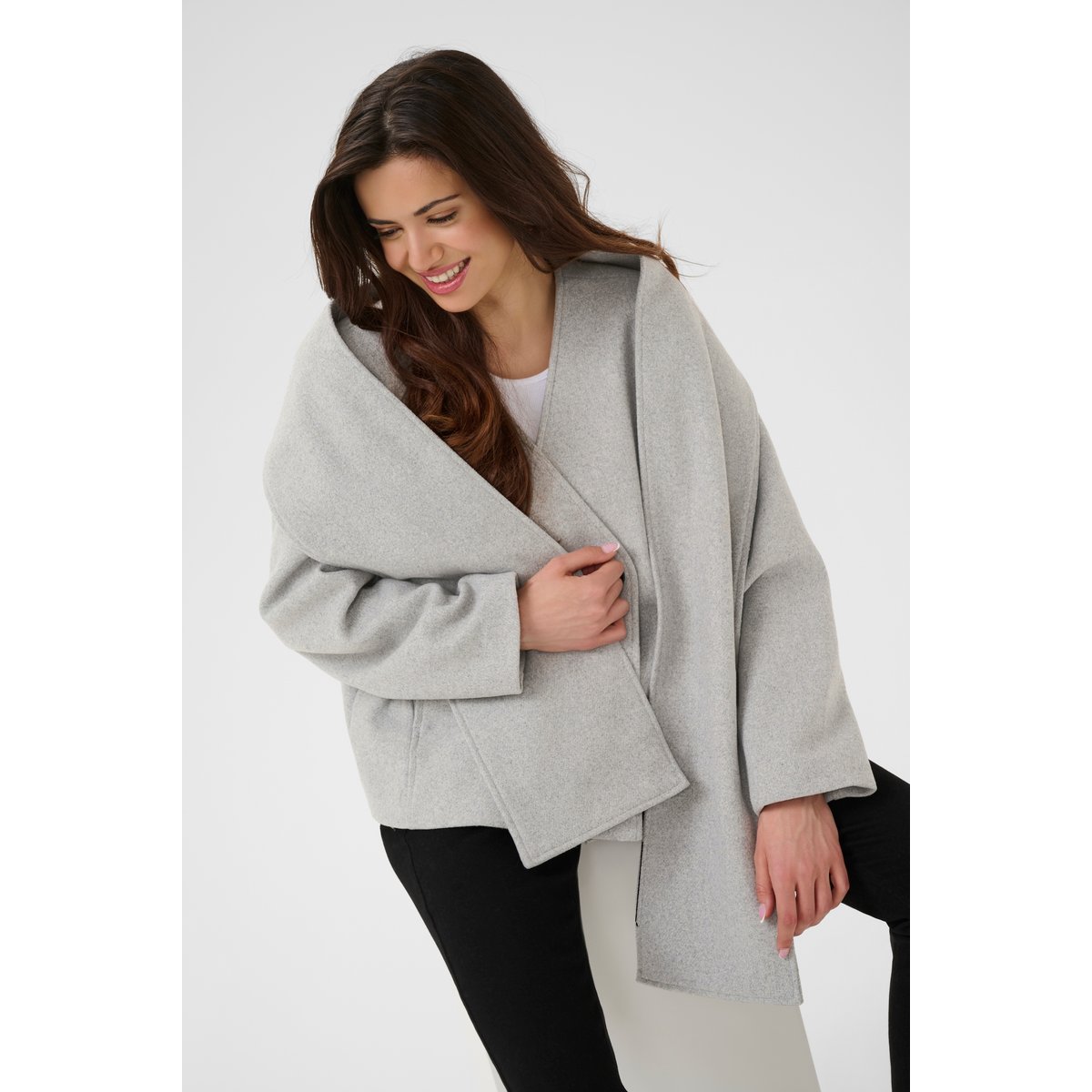 Manteau gris light grey melange, KAFFE
