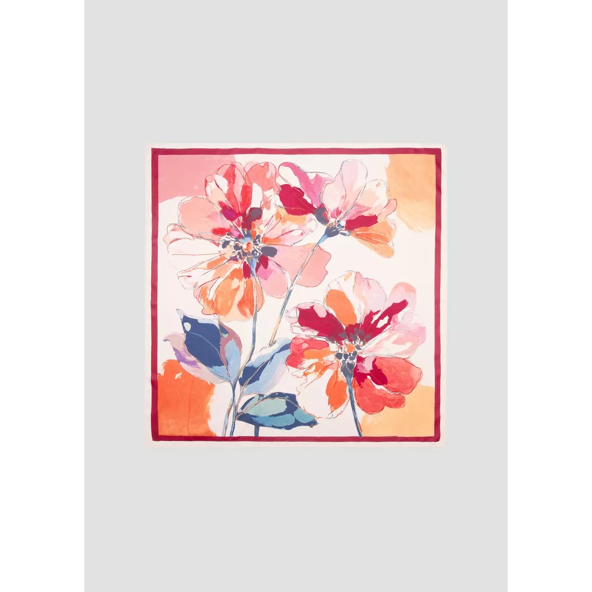 Foulard à fleurs rose, MANGO