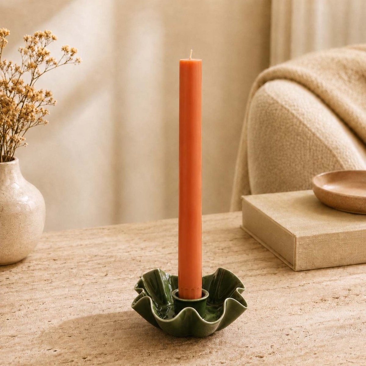 Set de 10 bougies cierges 20 cm marron, ORIGINALHOME