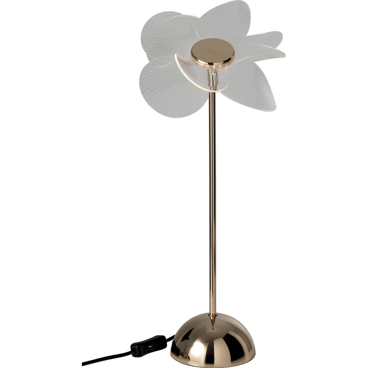 Lampe de table fleur en métal doré et blanc, RECOLLECTION