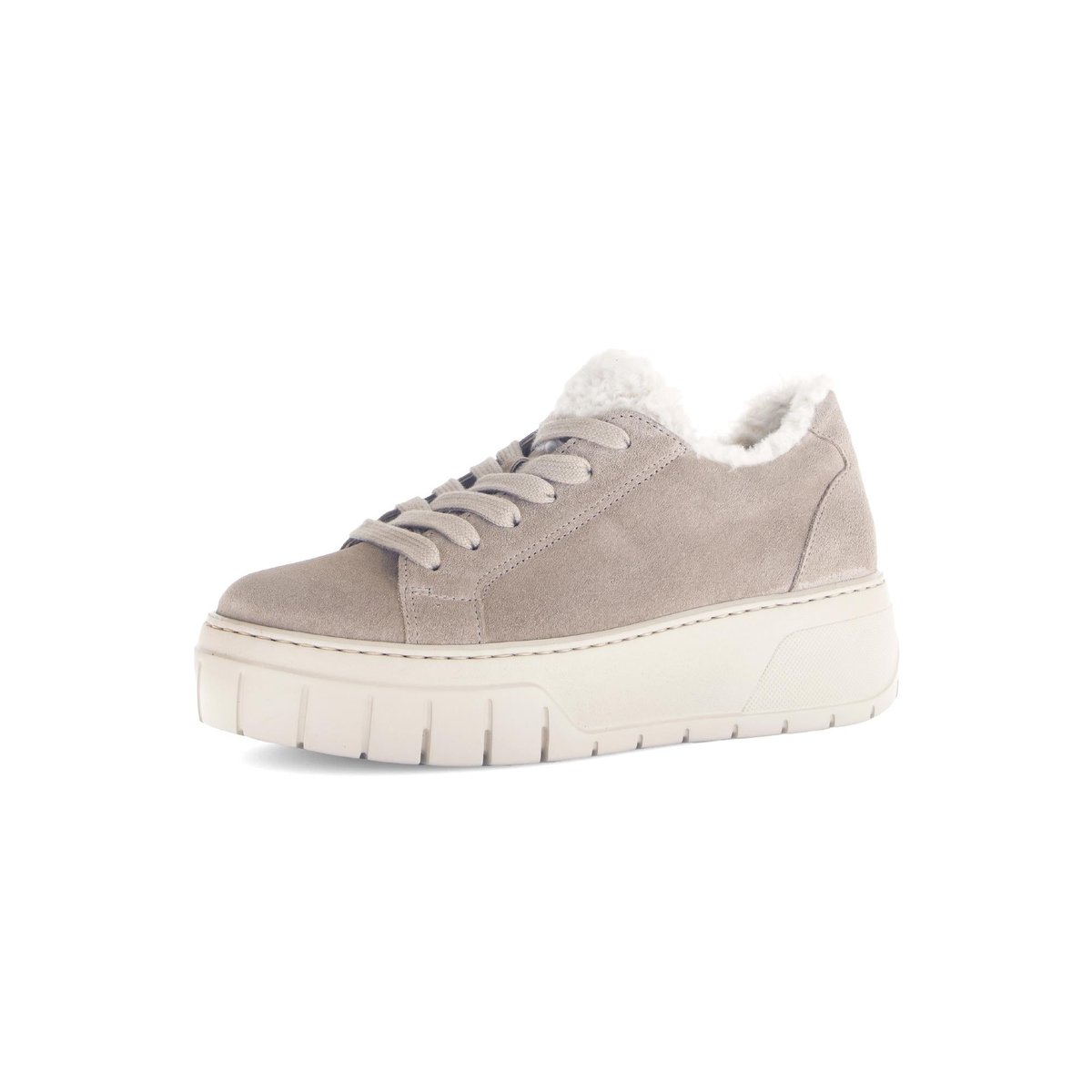 Baskets en cuir à talon compensé beige, GABOR