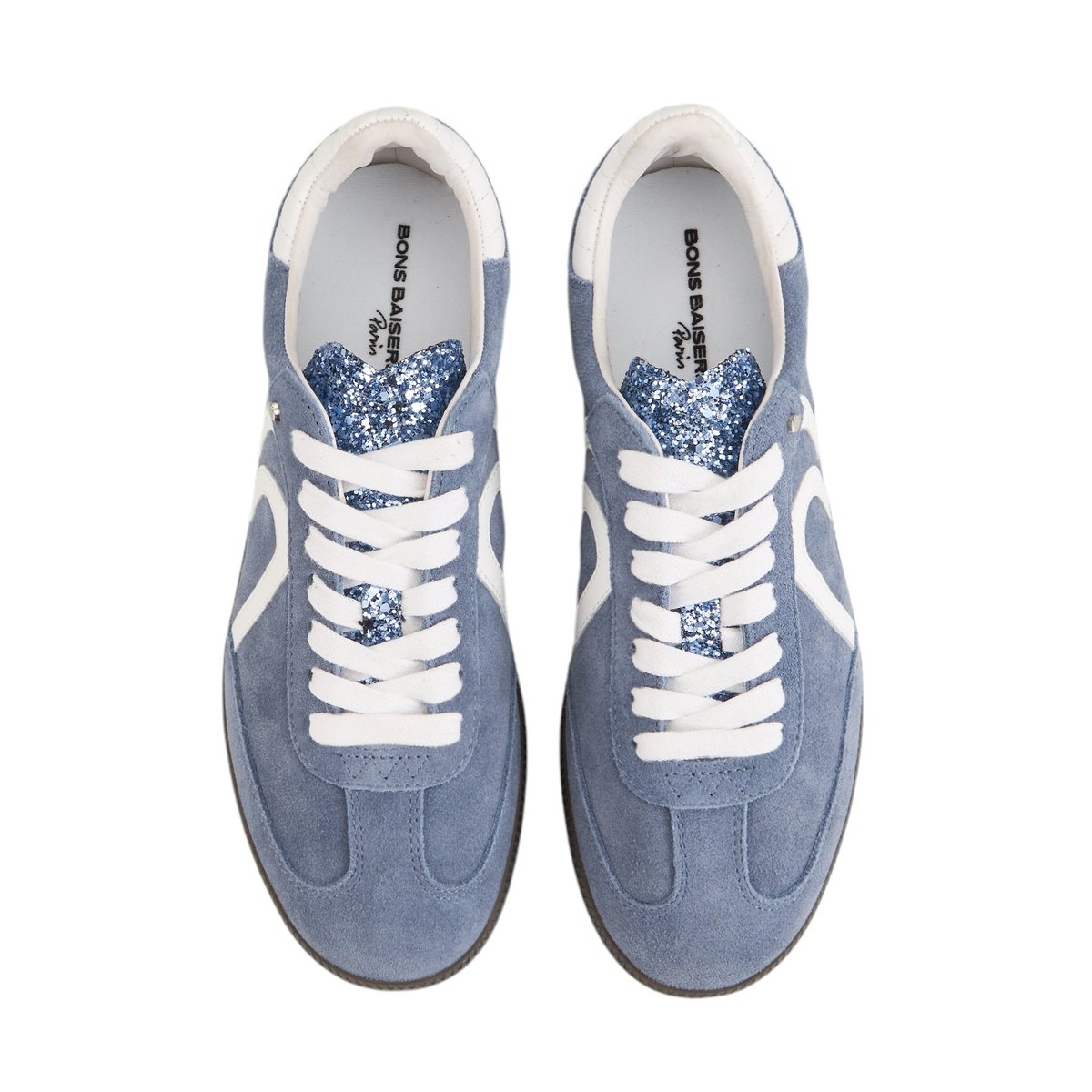 Baskets En Cuir Billie Suede bleu, BONS BAISERS