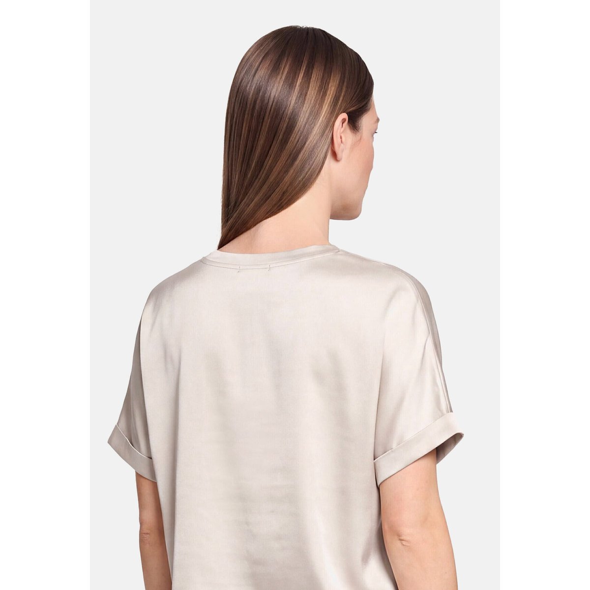 T-shirt façon blouse à revers au bas des manches gris, BETTY BARCLAY