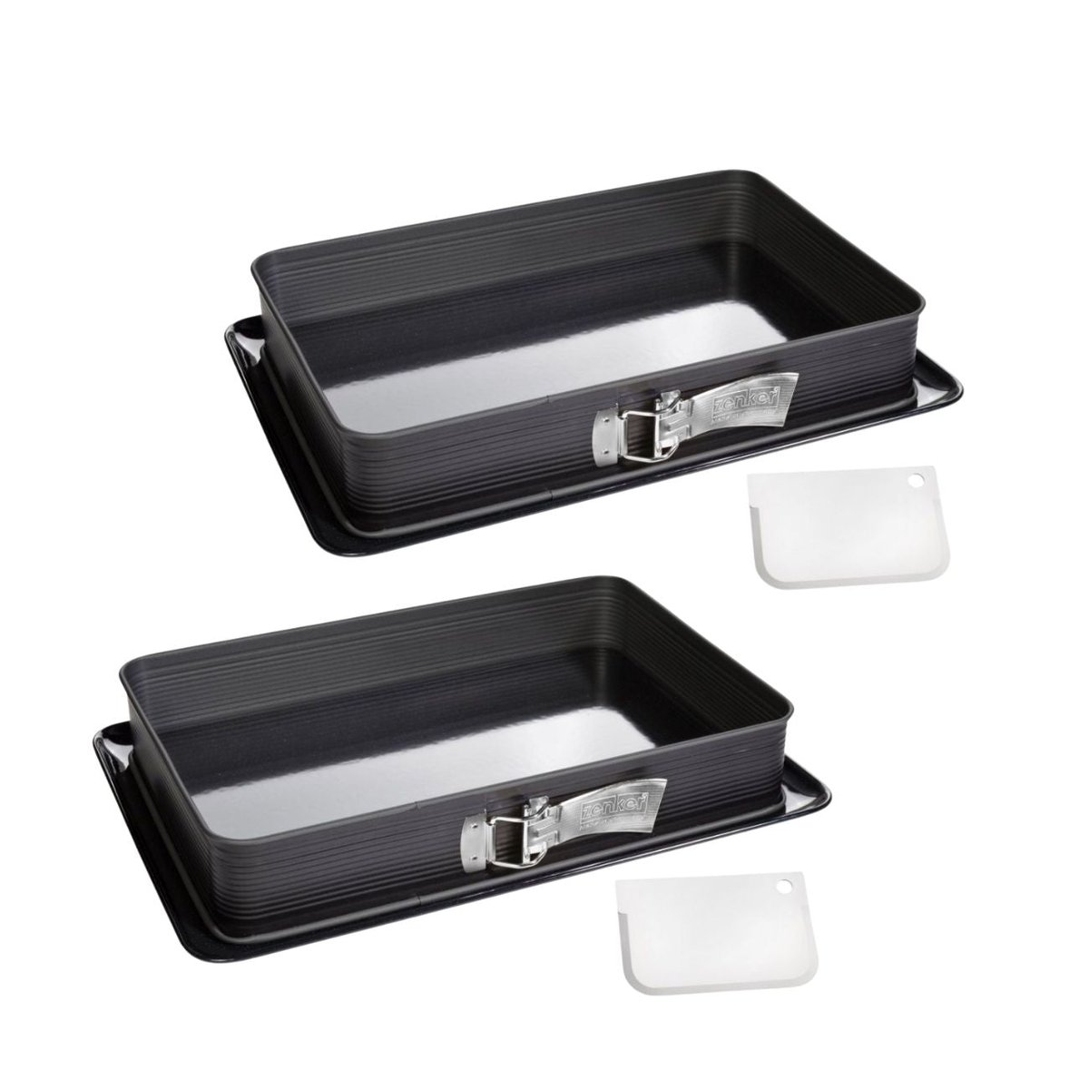 Ensemble de 2 Moules à charnière rectangulaire émaillé DELUXE noir, ZENKER
