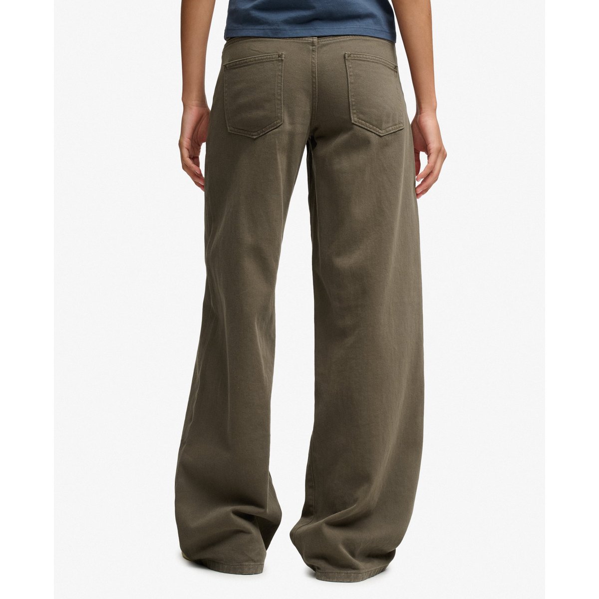 Pantalon Baggy Taille Moyenne kaki foncé, SUPERDRY