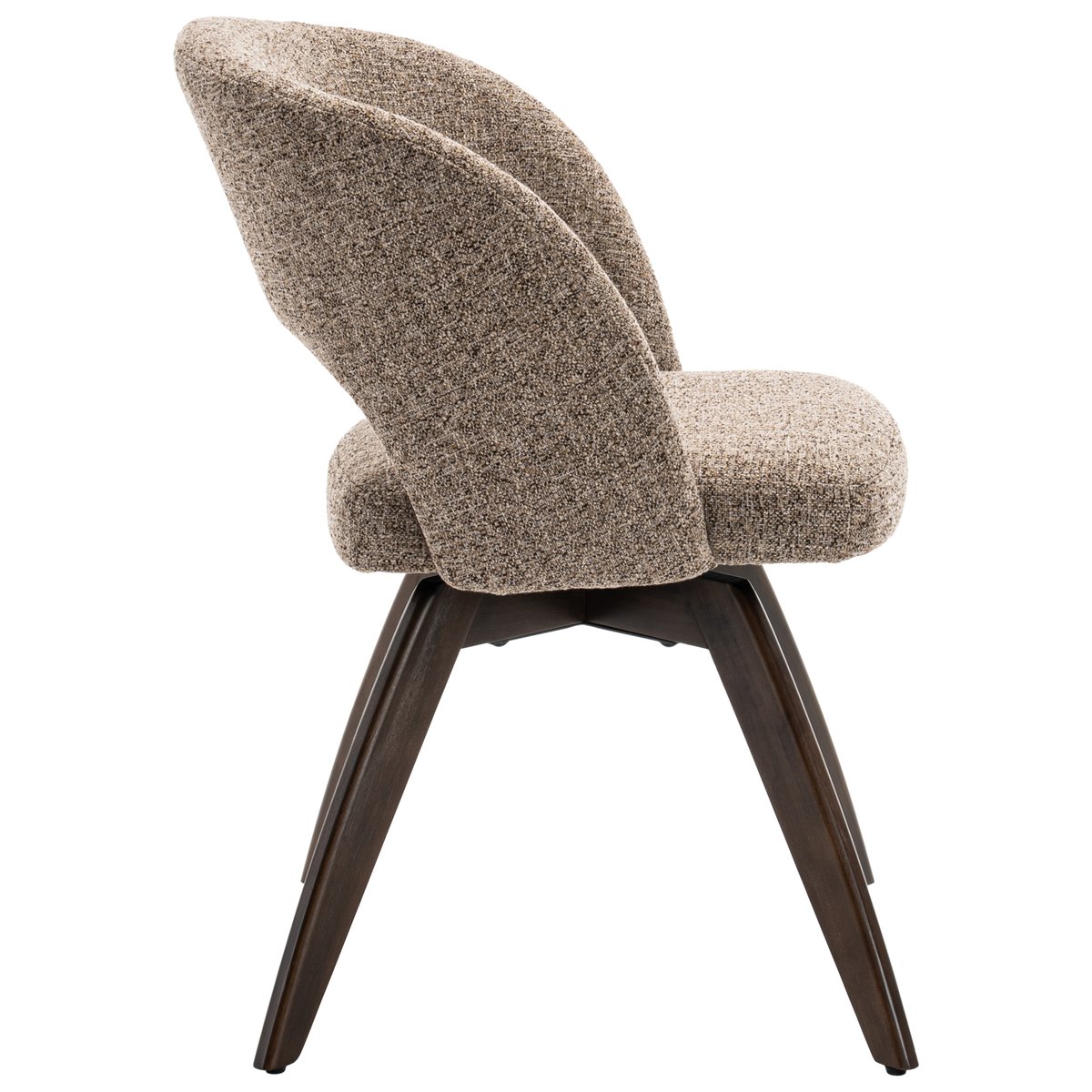 Lot de 2 chaises en bois et tissu chiné, HOLLY taupe, bois, HAPPY GARDEN