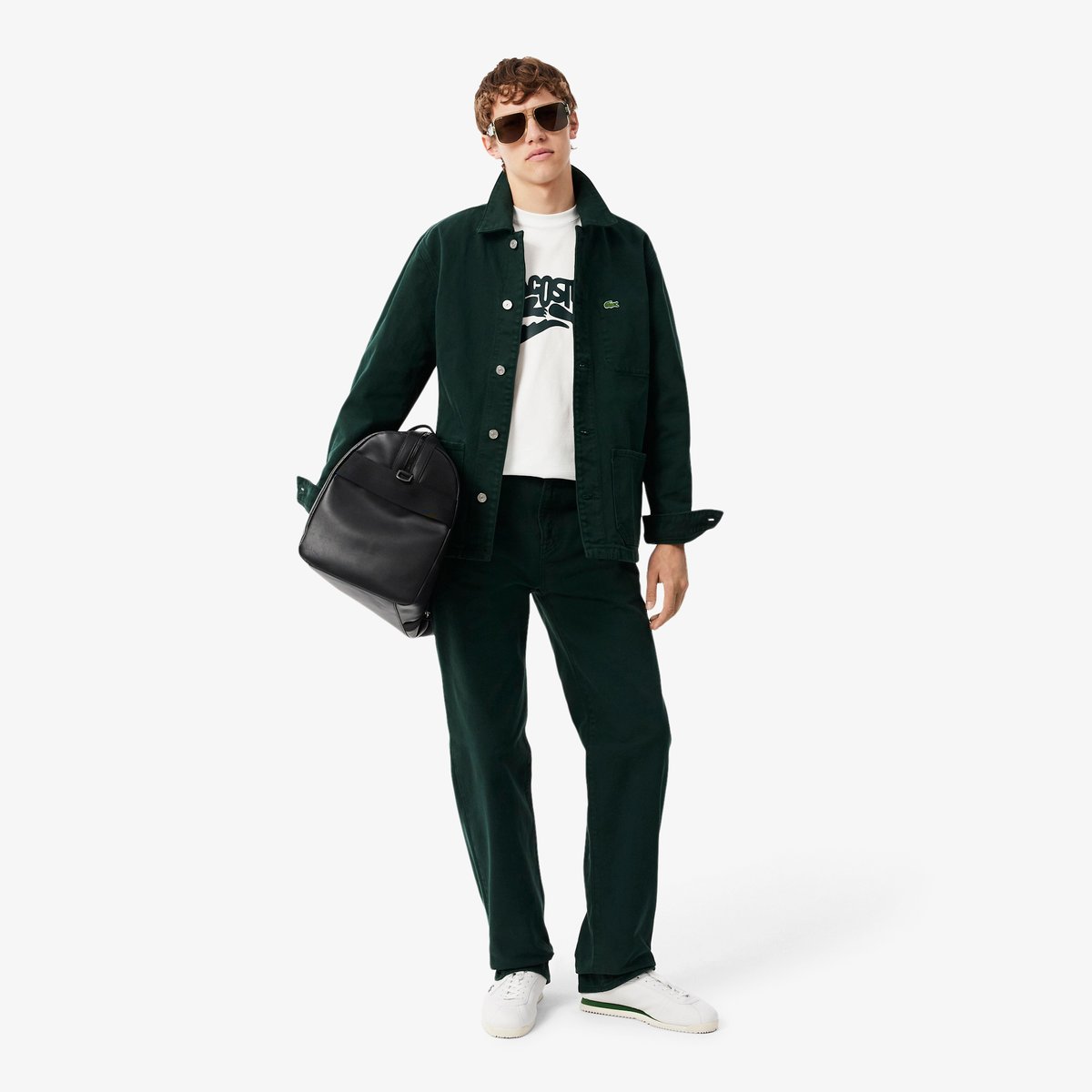T-shirt coton imprimé classic fit blanc-001, LACOSTE