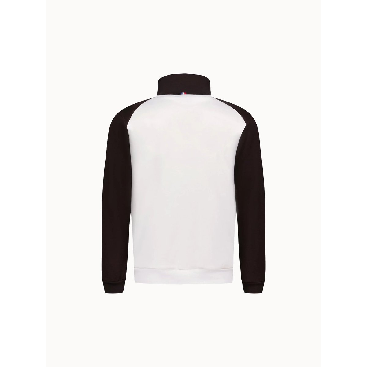 Sweat demi-zippé en double face avec bandes rayées épaules Heritage marron fonce, LE COQ SPORTIF