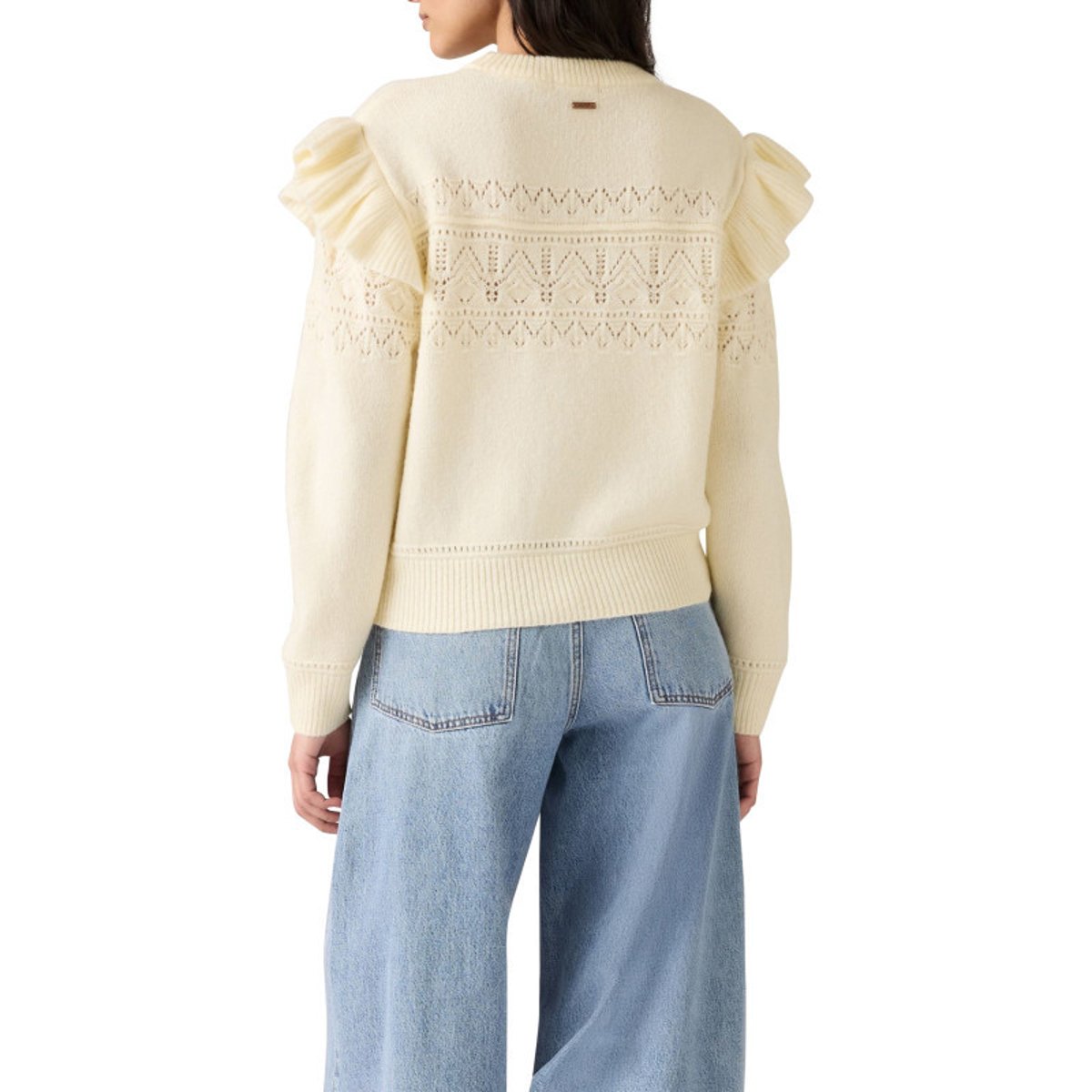 Pull FEMME Levi's® avec manches longues et col rond écru maille ajourée écru, LEVI'S