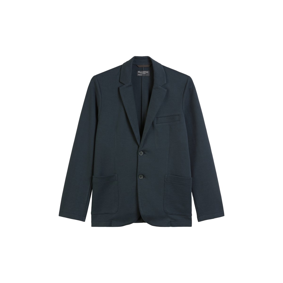 Blazer en jersey shaped en coton bio mélangé bleu foncé, MARC O'POLO