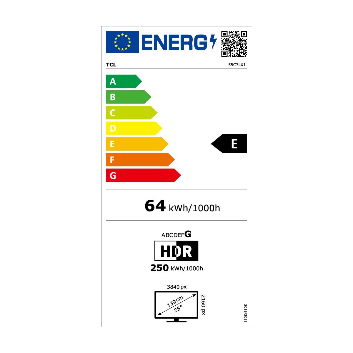 TV Mini LED 55C79L (2026) 55" (139 cm) noir, TCL